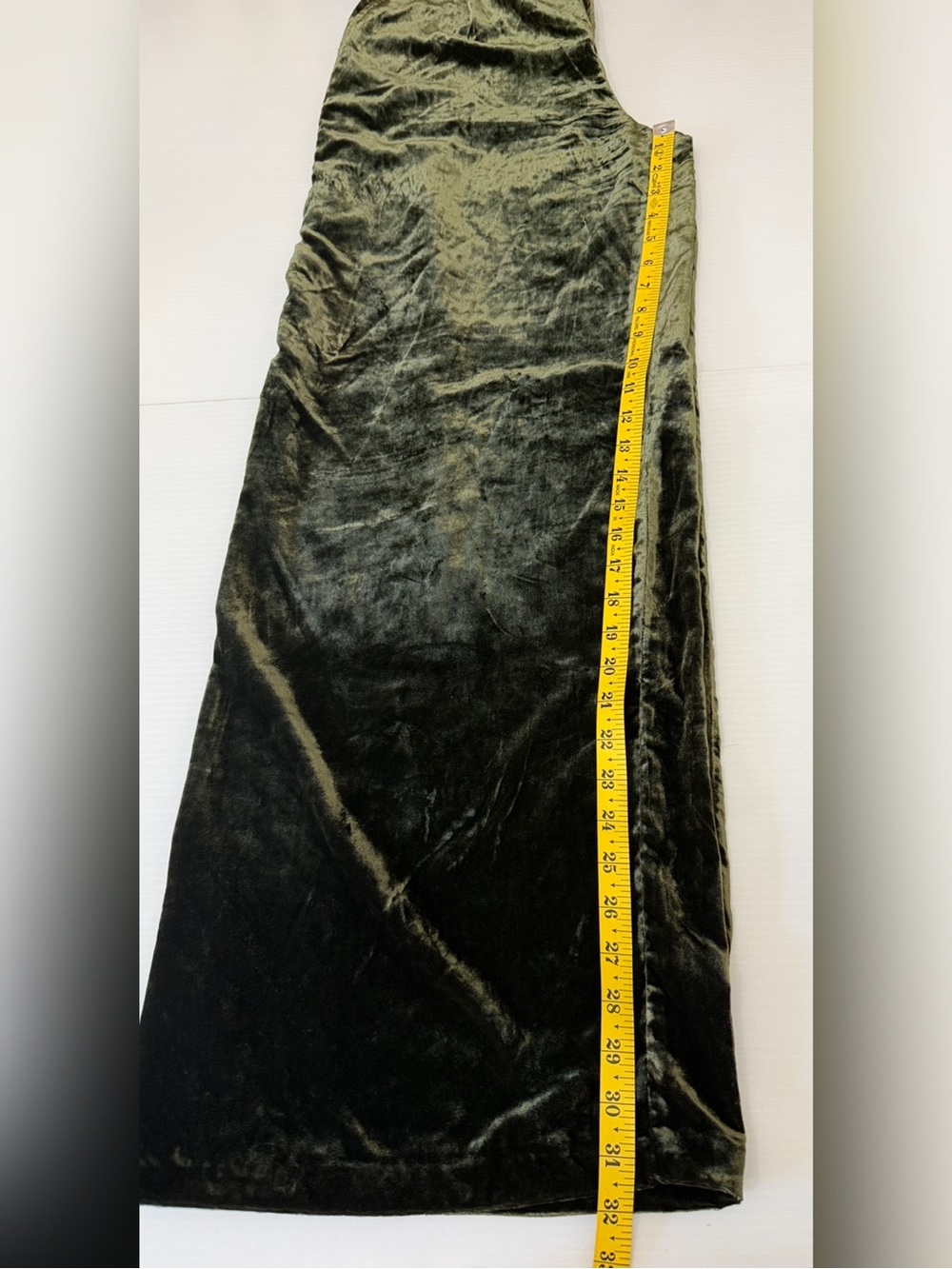 Anthropologie Wide Leg Velvet Velour Pants - Green - Small - Picture 13 of 15